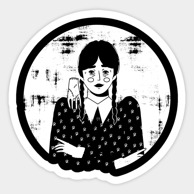 Wednesday Addams Sticker by London Colin